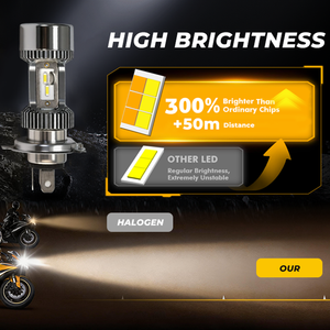 Sistema de Iluminación para Motocicleta M8, Bombillas LED H4 Blancas y Amarillas de 12W, Faro LED para <span class=keywords><strong>Moto</strong></span> - Product Image 3