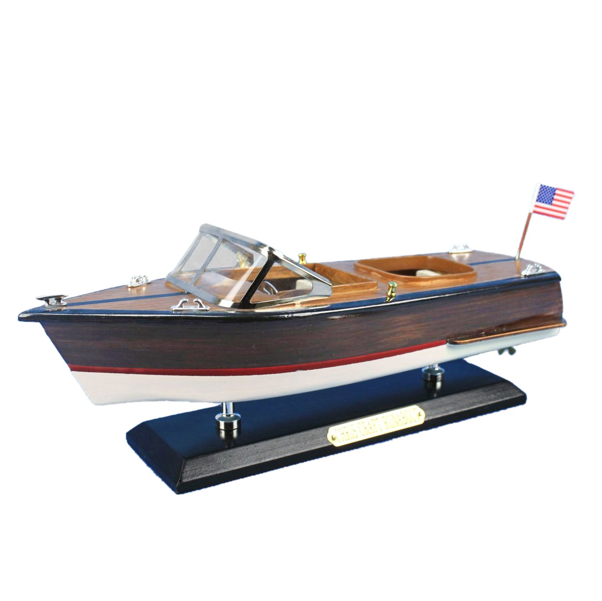 Wooden Chris Craft Speed Boat Model - 14'' Italian Riva Aquarama