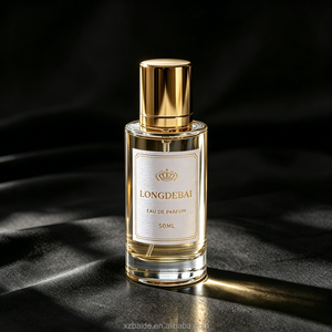 Wholesale Luxury Glass <b>Perfume</b> <b>Bottle</b> <b>30ml</b> 50ml 100ml Premium Empty Fragrance Atomizer Clear <b>Perfume</b> <b>Bottle</b> with Gold Cap - Product Image 1