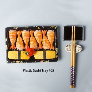 Vente en gros Plateau à sushi jetable rectangulaire à <span class=keywords><strong>emporter</strong></span> en plastique avec couvercle transparent - Product Image 5