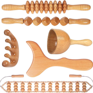 <span class=keywords><strong>Rodillo</strong></span> de Masaje de Celulitis de Madera para el Cuerpo - Herramienta Manual para Alivio Muscular, Drenaje Linfático y Escultura Corporal - Product Image 1