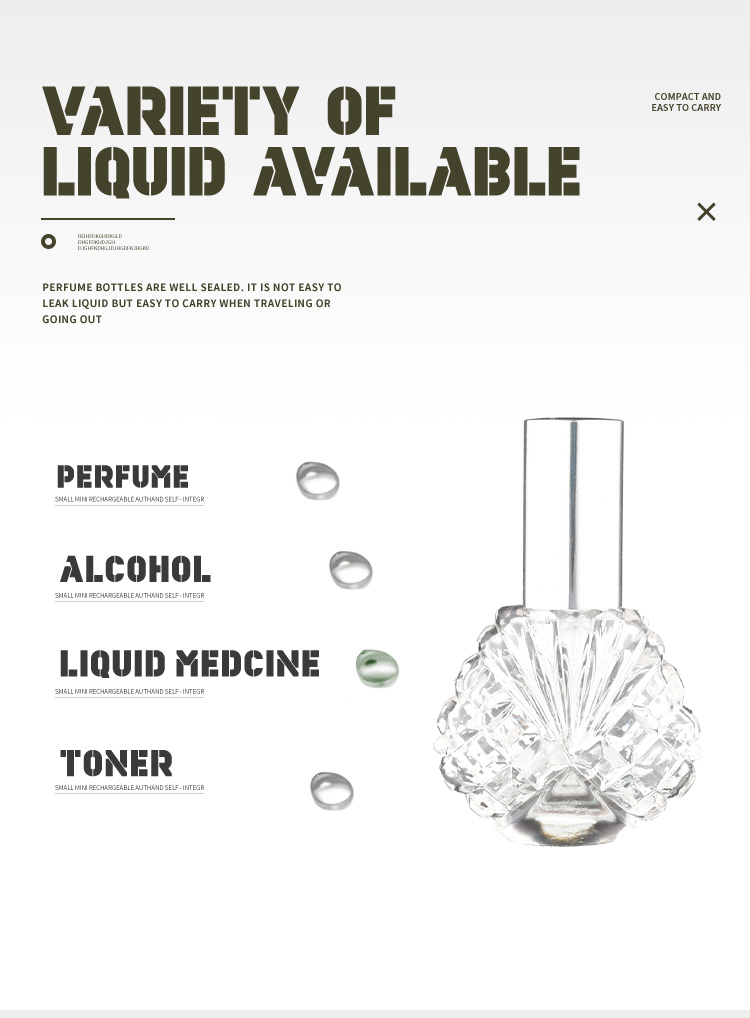 ANLN Empty Glass Perfume Bottles Fine Mist Spray Atomizers Pocket Portable Women Perfume 15ml