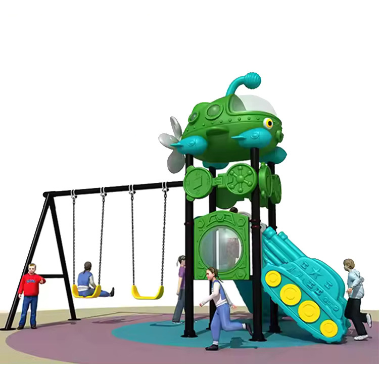 Wholesale PE materials for outdoor playground swings and children's play slides for residential adventure sports park playhouses