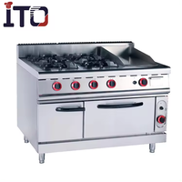 Gamme de gaz de cuisine commerciale de prix usine de Guangzhou avec 4 brûleurs/machine à frire friteuse de poulet de four