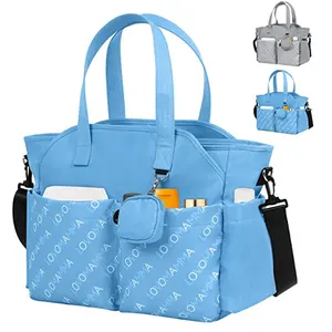 大容量定制妈咪包便携式女性休闲旅行婴儿尿布手提袋带绝缘口袋