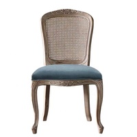 Produit phare Chaise de salle à manger en bois et rotin de style café-restaurant français antique pour table à manger