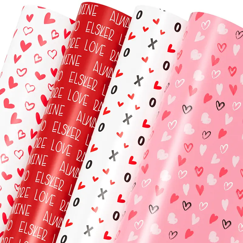 Valentijnsdag Thema Decoratief Inpakpapier Valentijnsdag Roze Rode Liefde Inpakpapier Feestdecoratie Benodigdheden