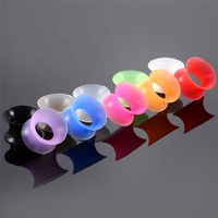 Plugs de piercing pour oreilles en silicone noir creux, fins et flexibles, à double évasement, de 3mm à 25mm, bijoux corporels pour mariage et fiançailles, vente en gros