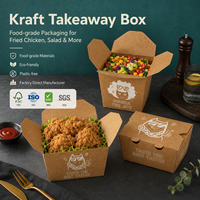 Boîte à lunch en kraft avec revêtement résistant à la graisse, support pour les commandes en gros pour les plats à emporter des restaurants