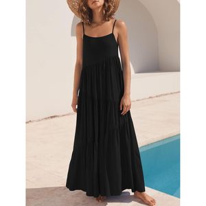 FOXA Women Summer Loose Sleeveless Maxi <b>Dress</b> Spaghetti Strap Flowy <b>Boho</b> Linen Beach Vacation Casual <b>Long</b> <b>Dress</b> - Product Image 2
