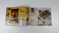 Service d'impression de catalogues de produits alimentaires halal de haute qualité sur mesure, brochure de marketing de marque professionnelle en couleur