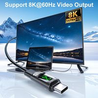 Adaptateur USB Type C 240W 80Gbps avec testeur de puissance, affichage numérique LED de tension/courant/puissance, connecteur d'extension pour iPhone