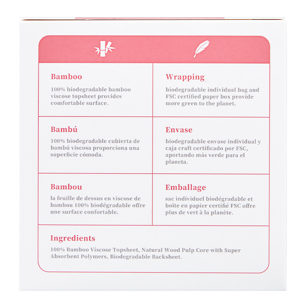 OEM ODM nicht Haut ausschlag Bio-Lecks chutz Bambus Chlor frei Menstruation  kissen trocken Bio-Hygiene tuch biologisch abbaubare Slip einlage fr ...