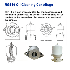 New rg020 ly tâm Lọc nhiên liệu lọc máy ly tâm tự động phổ nhỏ Spinner động cơ diesel Máy ly tâm lọc dầu - Product Image 3