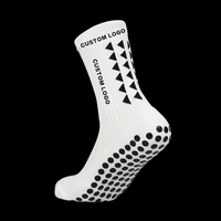 Chaussettes de sport classiques pour hommes avec logo personnalisé, antidérapantes, en coton, avec coussin et semelle antidérapante