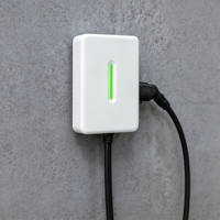 Chargeur mural AC 7 kW, station de recharge simple pour voiture électrique avec lumière LED verte, câble Type 2, étanche IP65, utilisation en extérieur