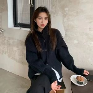 <span class=keywords><strong>Cardigan</strong></span> in Maglia a Collo Alto con Bottoni, <span class=keywords><strong>Grigio</strong></span>, Essenziale per l'Inverno, Tinta Unita, Giacca Lavorata a Maglia, Maglione da <span class=keywords><strong>Donna</strong></span> a Maniche Lunghe, <span class=keywords><strong>Cardigan</strong></span> Ampio - Product Image 5