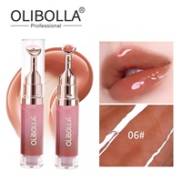 Gloss à lèvres liquide hydratant et repulpant à tête de massage métallique effet miroir, réduit les rides des lèvres