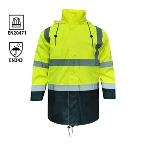 Winter hi vis coat rain waterproof safety wear men wholesale work orange construction jacket