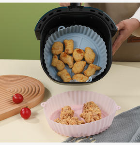 En gros : Accessoires de cuisine : Plateau de cuisson rond pour friteuse à air, Tapis pour panier à poulet frit, Pot en silicone pour friteuse - Product Image 2