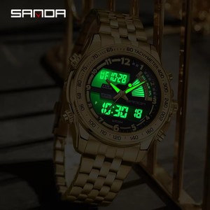 Montre à quartz électronique SANDA 3307 pour homme, design coloré, lumineuse et étanche, cadeau idéal pour F - Product Image 3