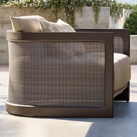 Ensemble de canapés de jardin extérieur Haoqi Hotel Villa, mobilier de jardin en aluminium minimaliste, imperméable, durable, garantie 3 ans, personnalisable