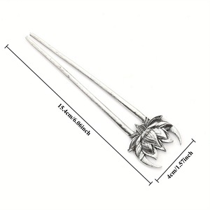 Épingle à <span class=keywords><strong>cheveux</strong></span> en U rétro Viking Lotus, bâtonnet à <span class=keywords><strong>cheveux</strong></span> pour femme, style scandinave norvégien, fourche à <span class=keywords><strong>cheveux</strong></span> gothique, bâtonnet de <span class=keywords><strong>cheveux</strong></span> - Product Image 4
