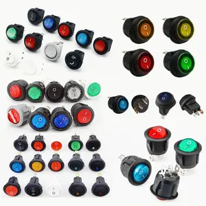 12V 24V Auto Boat Marine Customized Symbol Waterproof Round Rocker Switch On/Off Rocker Switch 12V Illuminated