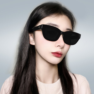 Lunettes de soleil Lisha, type œil de chat, monture en plastique noir, protection UV400, unisexe, type 3, verres PC - Product Image 3
