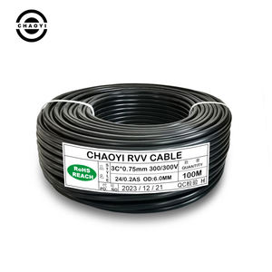 CHAOYI IEC 52 RVV PVC電線300V 60227座礁銅<span class=keywords><strong>2</strong></span>コア<span class=keywords><strong>3</strong></span>コア0.5mm 0.75mm地下用家庭用電源ケーブル - Product Image 4