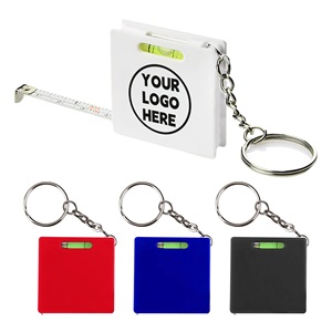 Universal Utility Measuring Tape Keyring and Spirit Level Device 1 Meter Retractable Tape Measure Keychain Attachment - Product Image 1