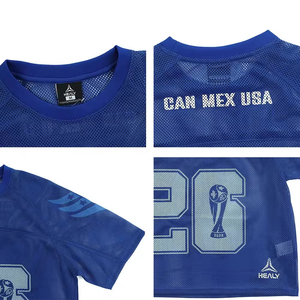 Maillot de football unisexe en mesh, coupe ample et courte, personnalisable, col rond, respirant, léger, séchage rapide - Product Image 3