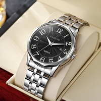 Montre à quartz pour homme senior Kasrluo, bracelet en acier inoxydable allié 22 mm, étanche, style business décontracté, calendrier élégant, aiguilles exquises