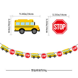 ห้องเรียนในโรงเรียนในฤดูกาลกลับไปที่โรงเรียนถูกตกแต่งด้วยแบนเนอร์ดินสอรถโรงเรียน <span class=keywords><strong>Apple</strong></span> และแบนเนอร์ต้อนรับ - Product Image 6