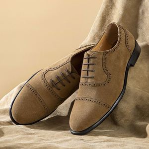 Nouvelles chaussures Oxford décontractées en cuir véritable pour hommes, style britannique vintage, respirantes, idéales pour les mariages - Product Image 4