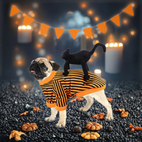 Sweat à capuche personnalisable de luxe antidérapant léger en coton/polyester tricoté pour chiens, motif géométrique décoratif, hiver, Halloween
