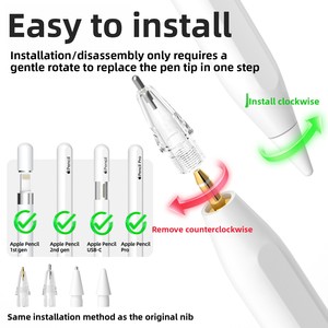 Embout de stylet universel en plastique pour modèles de crayons 1/2/3/Pro avec design lisse et résistant à l'usure pour utilisation sur tablette - Product Image 3