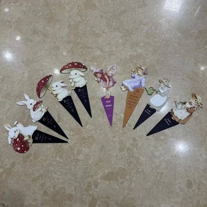 Colorful Rabbit Wooden Garden Ornament Set 7 Pieces Easter Decoration For Kids Room Decor - Product Image 2