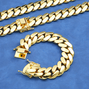 Collier chaîne cubaine NUOYA Hip Hop, plaqué or 18 carats, en <span class=keywords><strong>argent</strong></span> sterling 925, lisse et épais, pour hommes et femmes - Product Image 2