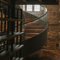 Escalier flottant autoportant PRIMA sans poteaux au sol, préservant un espace au sol non obstrué dans une maison minimaliste