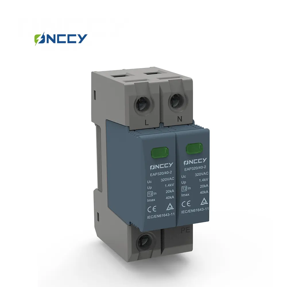 डीसी सर्ज रक्षक उपकरण स्ड क्लास i + ii t1 + t2 आंतरिक चोरी तापमान नियंत्रण सर्किट ब्रेकर प्रौद्योगिकी