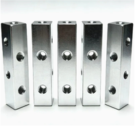 Écrou carré en alliage d'aluminium M3 M4, bloc cubique fileté, connecteur de pont multi-faces pour robot, usiné CNC