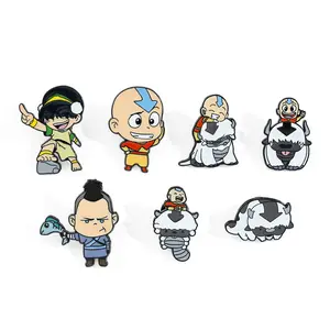 XZ2457 Avatar:the last Airbender Character Enamel Pins Button Brooch Hard Lapel Pin Brooches Cute Anime Building Block Kids Toys