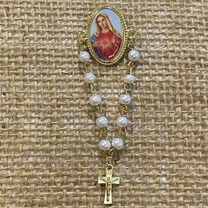 Jésus pendentif Lot jésus broches pour femmes alliage perles pendentif cadeaux religieux chrétien vierge marie croix chaîne broches pour chapeau