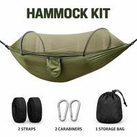 Hamac de camping portable avec moustiquaire, pour 1 à 2 personnes, idéal pour les voyages en plein air, la randonnée, le camping, le jardin, la plage, les pique-niques