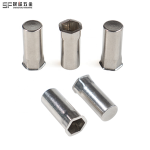 Écrou à riveter aveugle à tête réduite, corps hexagonal en D, extrémité fermée, haute résistance, <span class=keywords><strong>inox</strong></span> non revêtu, pour armoire anti-poussière - Product Image 1