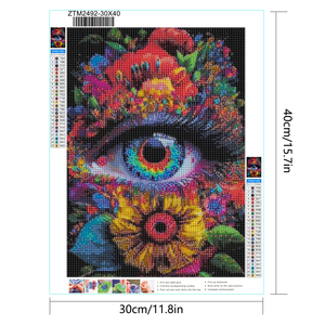 DIY Custom 30*40 5D kit di pittura diamante occhi fiore farfalla mosaico <span class=keywords><strong>arte</strong></span> meravigliosa <span class=keywords><strong>casa</strong></span> pittura stampata materiali acrilici - Product Image 3