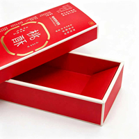 Boîte cadeau personnalisée rouge et or style chinois pour pâtisseries, emballage tiroir traditionnel pour biscuits, boîte à gâteaux avec estampage à chaud or, boîte en papier OEM