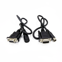 Cable de Video DB9 D-SUB de 9 Pines a Terminal S Mini Din de 8 Pines, Cable de Comunicación RS232 Mini Din de 8 Pines MD 8P para Programación PLC para PC