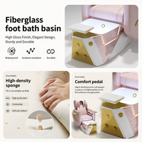 Fauteuil de massage électrique de luxe pour les pieds, avec structure en acier inoxydable et en plastique, pour salons de beauté et salons de manucure
